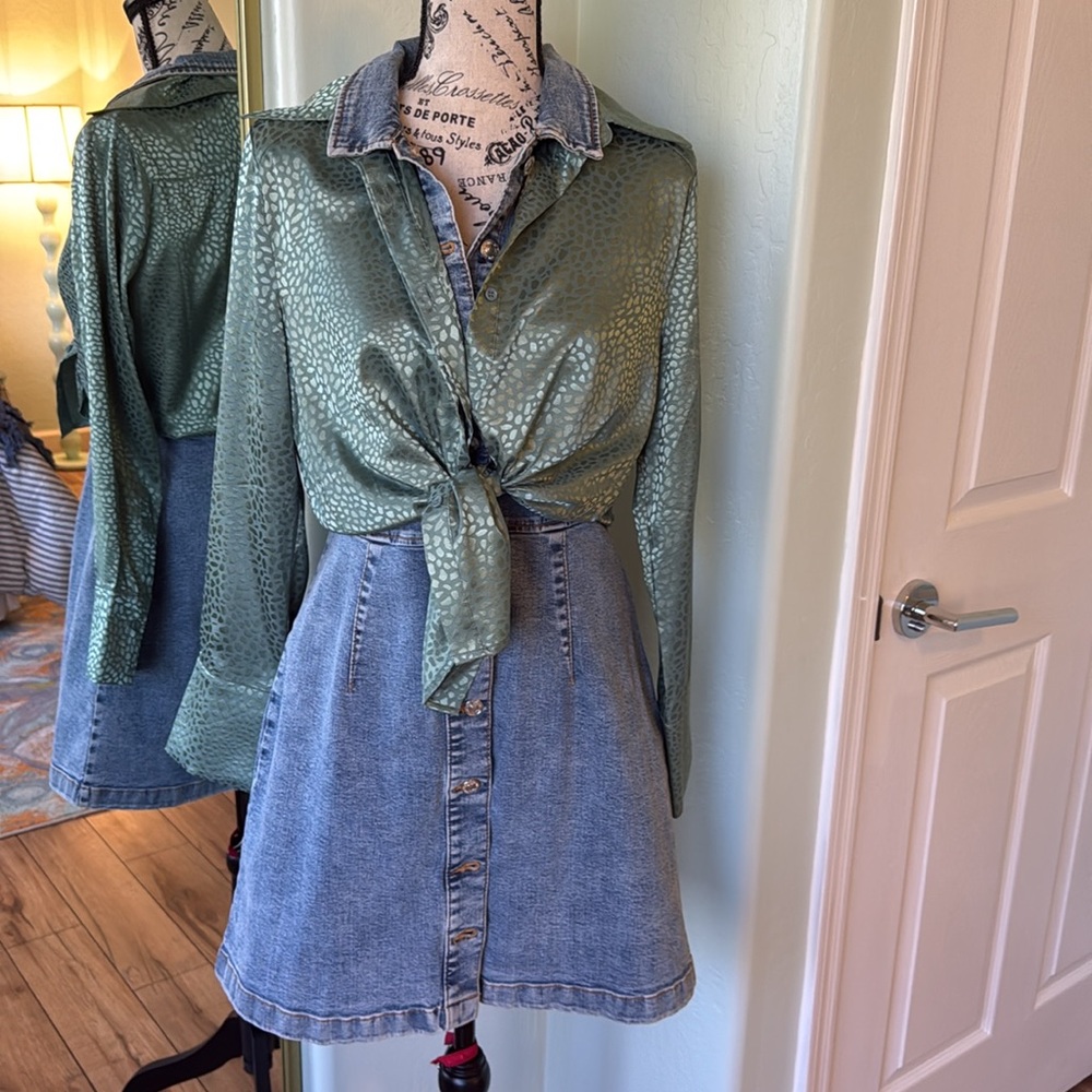 Mango Collared Denim Shirt Dress! - Picture 5 of 9